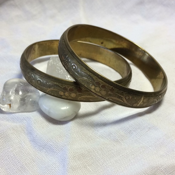 5 vintage brass bangles - Picture 2 of 5